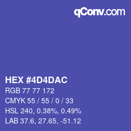 カラーコード: HEX #4D4DAC | qconv.com