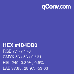カラーコード: HEX #4D4DB0 | qconv.com