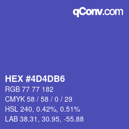 カラーコード: HEX #4D4DB6 | qconv.com