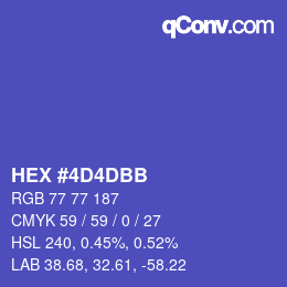 Color code: HEX #4D4DBB | qconv.com