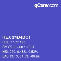 カラーコード: HEX #4D4DC1 | qconv.com