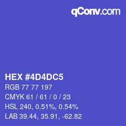 カラーコード: HEX #4D4DC5 | qconv.com