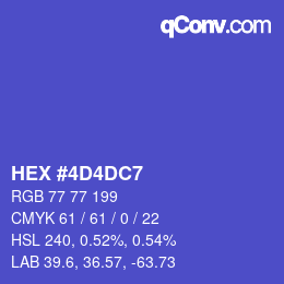 颜色代码: HEX #4D4DC7 | qconv.com