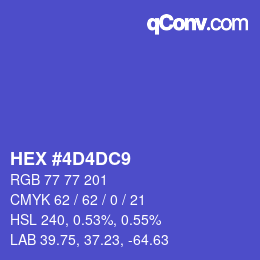 Color code: HEX #4D4DC9 | qconv.com
