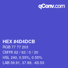 颜色代码: HEX #4D4DCB | qconv.com