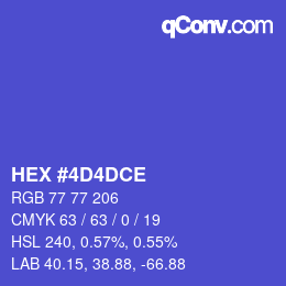 カラーコード: HEX #4D4DCE | qconv.com