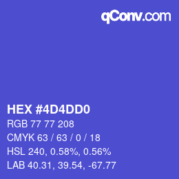 カラーコード: HEX #4D4DD0 | qconv.com