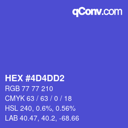 颜色代码: HEX #4D4DD2 | qconv.com