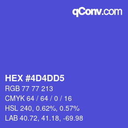 颜色代码: HEX #4D4DD5 | qconv.com