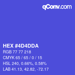 カラーコード: HEX #4D4DDA | qconv.com