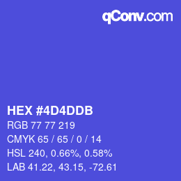 Color code: HEX #4D4DDB | qconv.com