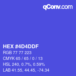 Código de color: HEX #4D4DDF | qconv.com