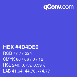 Color code: HEX #4D4DE0 | qconv.com