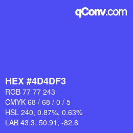 Color code: HEX #4D4DF3 | qconv.com