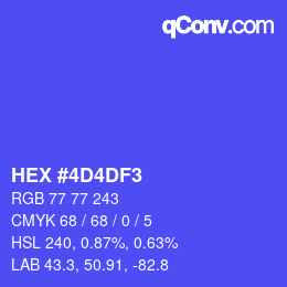 Color code: HEX #4D4DF3 | qconv.com