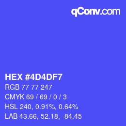 カラーコード: HEX #4D4DF7 | qconv.com