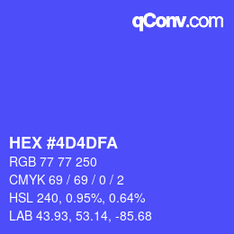 Color code: HEX #4D4DFA | qconv.com