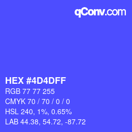 Color code: HEX #4D4DFF | qconv.com