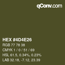 Color code: HEX #4D4E26 | qconv.com