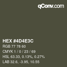 Color code: HEX #4D4E3C | qconv.com
