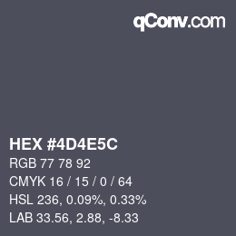 Farbcode: HEX #4D4E5C | qconv.com