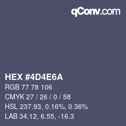 Color code: HEX #4D4E6A | qconv.com