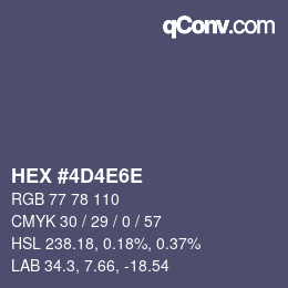 Color code: HEX #4D4E6E | qconv.com