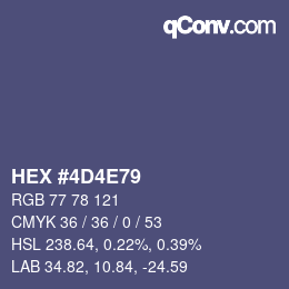 Color code: HEX #4D4E79 | qconv.com