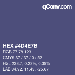 Farbcode: HEX #4D4E7B | qconv.com