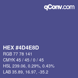 颜色代码: HEX #4D4E8D | qconv.com
