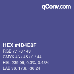 颜色代码: HEX #4D4E8F | qconv.com