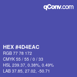 カラーコード: HEX #4D4EAC | qconv.com