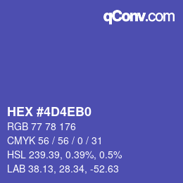 Color code: HEX #4D4EB0 | qconv.com