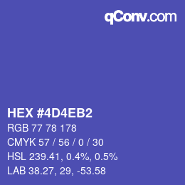 カラーコード: HEX #4D4EB2 | qconv.com