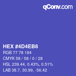 Color code: HEX #4D4EB8 | qconv.com