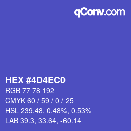 Color code: HEX #4D4EC0 | qconv.com