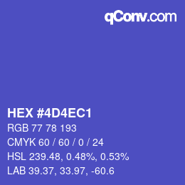 Color code: HEX #4D4EC1 | qconv.com