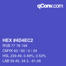 Color code: HEX #4D4EC2 | qconv.com