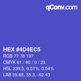 カラーコード: HEX #4D4EC5 | qconv.com
