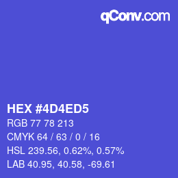 颜色代码: HEX #4D4ED5 | qconv.com
