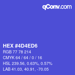 Color code: HEX #4D4ED6 | qconv.com
