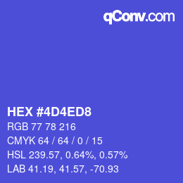 颜色代码: HEX #4D4ED8 | qconv.com