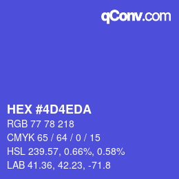 Color code: HEX #4D4EDA | qconv.com