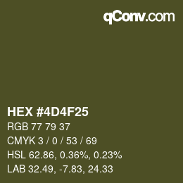 Color code: HEX #4D4F25 | qconv.com