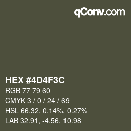 Color code: HEX #4D4F3C | qconv.com