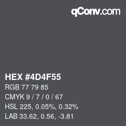 Color code: HEX #4D4F55 | qconv.com