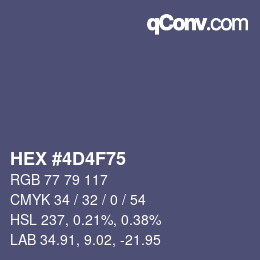 颜色代码: HEX #4D4F75 | qconv.com