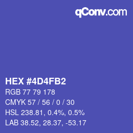 カラーコード: HEX #4D4FB2 | qconv.com