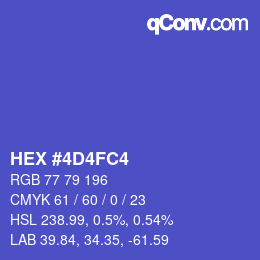 カラーコード: HEX #4D4FC4 | qconv.com