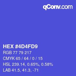 カラーコード: HEX #4D4FD9 | qconv.com